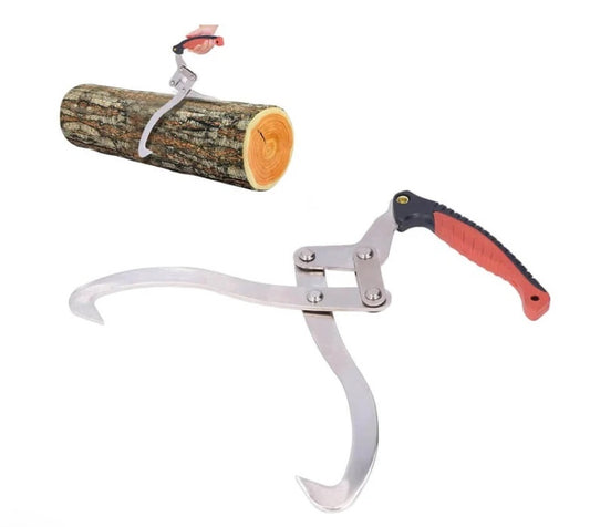 Firewood Log Tongs with Lifting Hook – Garden Tool for Wood Handling